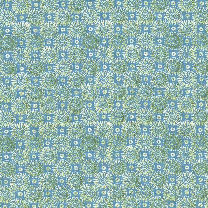 Batik Medallion Surf by Kasmir Fabric 5073 100% Cotton USA 15,000 Wyzenbeek Double Rubs H: 10 7/8 inches, V:13 4/8 inches 54 - 55 - Fabric Carolina - Kasmir