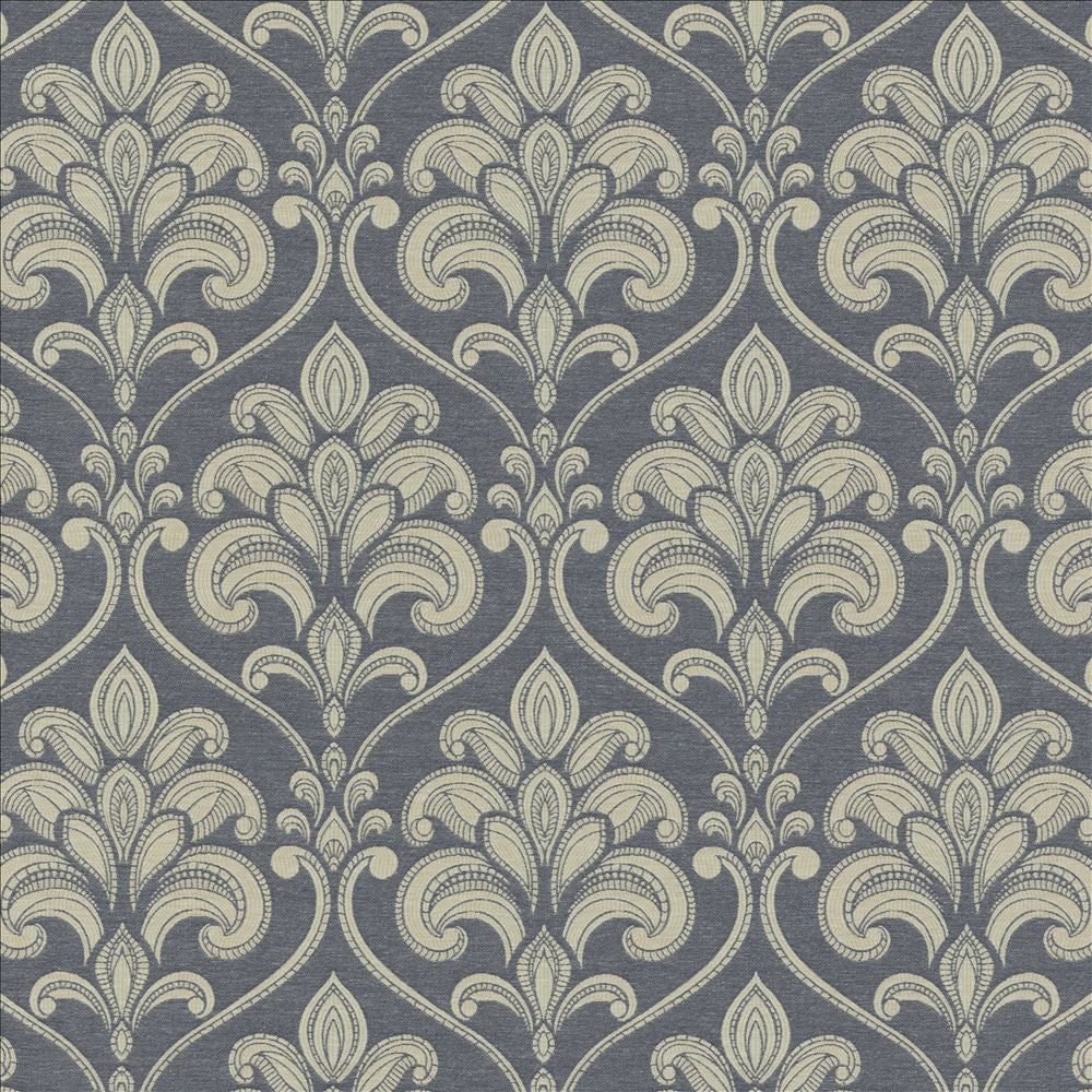 Baton Rouge Blue by Kasmir Fabric 5143 72% Polyester 28% Cotton INDIA 50,000 Wyzenbeek Double Rubs Horizontal: 13 6/8 inches and Vertical: 21 2/8 inches 55 - Fabric Carolina -