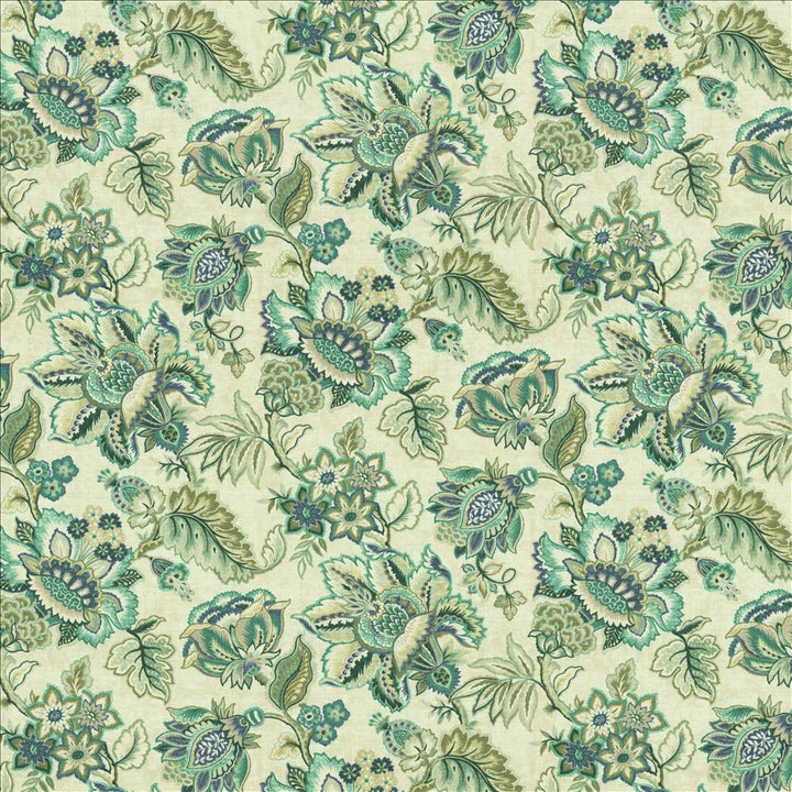 Bay Garden Seafoam  by Kasmir Fabric See sample 100% Cotton
 SOUTH KOREA 50,000 Wyzenbeek Double Rubs </p><p>Repeat: Horizontal: 27 inches and Vertical: 27 inches 54  - Fabric Carolina -