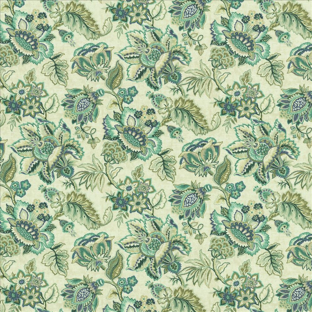 Bay Garden Seafoam by Kasmir Fabric 5154 100% Cotton SOUTH KOREA 50,000 Wyzenbeek Double Rubs Horizontal: 27 inches and Vertical: 27 inches 54 - Fabric Carolina -