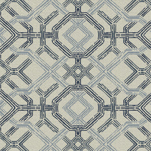 145469-0001 Sketched Fretwork Indigo by Sunbrella Fabric