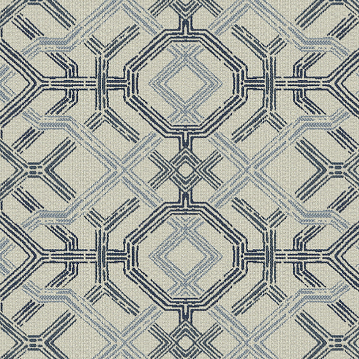 145469-0001 Sketched Fretwork Indigo by Sunbrella Fabric Sunbrella Acrylic USA or Imported 5-Year Horizontal: 14 in. and Vertical: 6.7 in. 54 in. - Fabric Carolina -