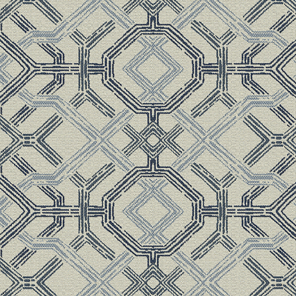 145469-0001 Sketched Fretwork Indigo by Sunbrella Fabric Sunbrella Acrylic USA or Imported 5-Year Horizontal: 14 in. and Vertical: 6.7 in. 54 in. - Fabric Carolina -