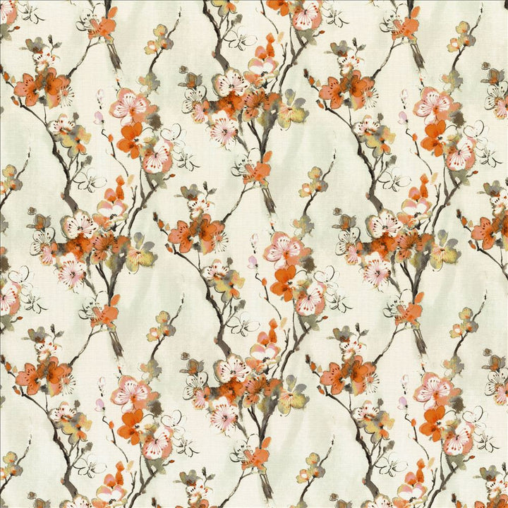 Beautiful Bloom Orange Blossom by Kasmir Fabric 1468 100% Cotton
 SOUTH KOREA 20,000 Wyzenbeek Double Rubs </p><p>Repeat: Horizontal: 27 4/8 inches and Vertical: 26 2/8 inches 54 - Fabric Carolina -