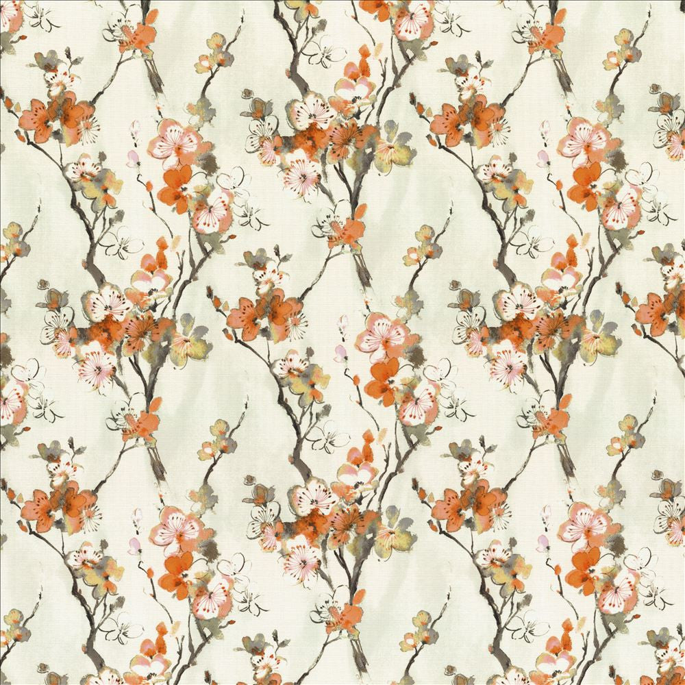 Beautiful Bloom Orange Blossom by Kasmir Fabric 1468 100% Cotton
 SOUTH KOREA </p><p>Repeat: Horizontal: 27 4/8 inches and Vertical: 26 2/8 inches 54 - Fabric Carolina -