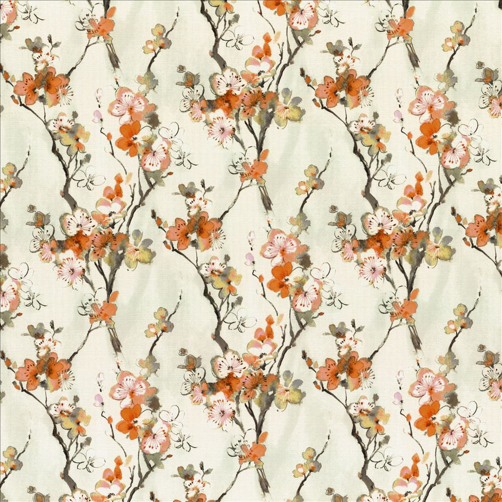 Beautiful Bloom Orange Blossom by Kasmir Fabric 1468 100% Cotton
 SOUTH KOREA </p><p>Repeat: Horizontal: 27 4/8 inches and Vertical: 26 2/8 inches 54 - Fabric Carolina -