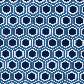 Bees Knees Royal by Kasmir Fabric 5072 63% Cotton 37% Linen CHINA 10,000 Martindale Cycles H: 1 6/8 inches, V: 1 6/8 inches 54 - 55 - Fabric Carolina - Kasmir
