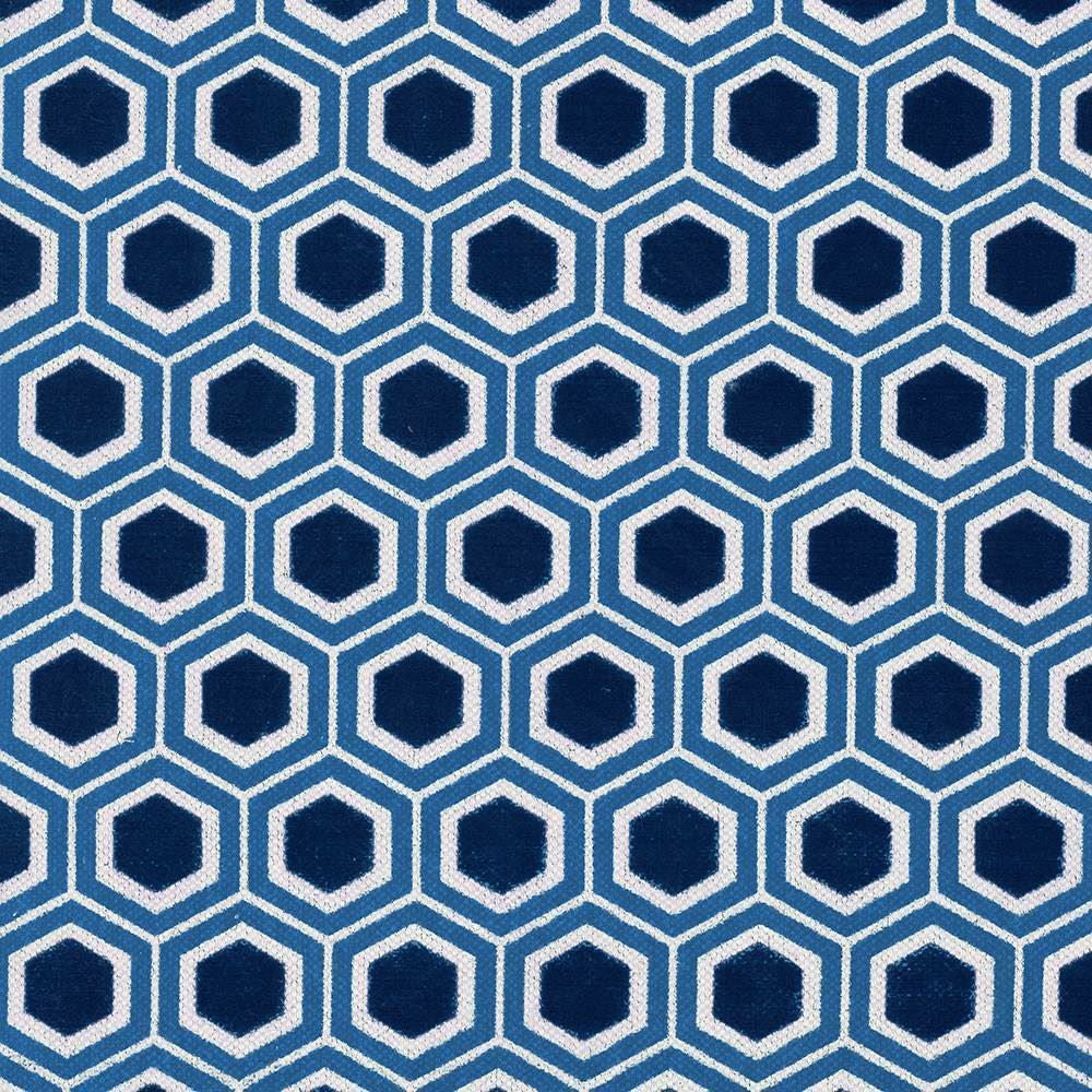 Bees Knees Royal by Kasmir Fabric 5072 63% Cotton
37% Linen
 CHINA </p><p>Repeat: Horizontal: 1 6/8 inches and Vertical: 1 6/8 inches 54 - 55 - Fabric Carolina -