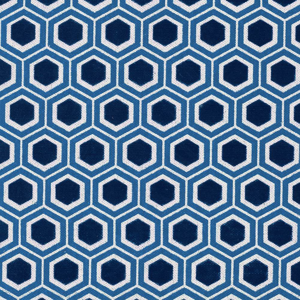 Bees Knees Royal by Kasmir Fabric 5072 63% Cotton
37% Linen
 CHINA </p><p>Repeat: Horizontal: 1 6/8 inches and Vertical: 1 6/8 inches 54 - 55 - Fabric Carolina -