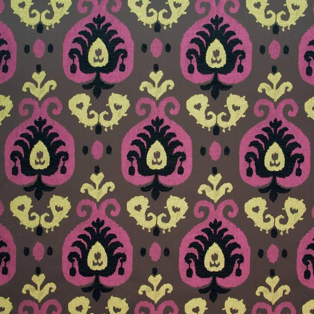 Bejou Berry Limeade by Kasmir Fabric 1397 100% Polyester CHINA 30,000 Wyzenbeek Double Rubs H: 14 4/8 inches, V:25 2/8 inches 54 - 55 - Fabric Carolina - Kasmir