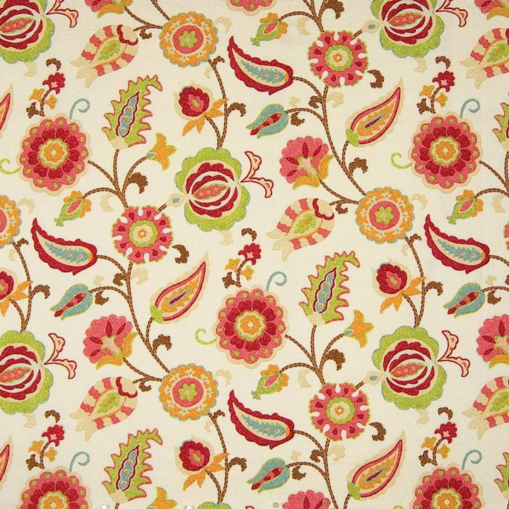Bel Fleur Punch by Kasmir Fabric 1367 100% Cotton USA 15,000 Wyzenbeek Double Rubs H: 27 inches, V:25 2/8 inches 54 - Fabric Carolina - Kasmir