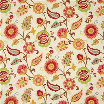 Bel Fleur Punch by Kasmir Fabric 1367 100% Cotton USA 15,000 Wyzenbeek Double Rubs H: 27 inches, V: 25 2/8 inches 54 - Fabric Carolina - Kasmir
