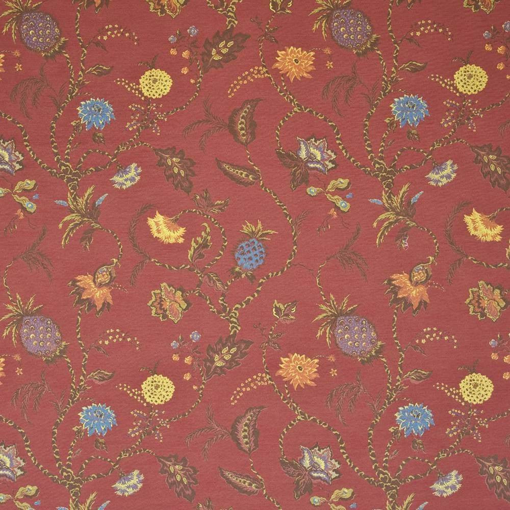 Belfont Garden Ruby by Kasmir Fabric 1404 82% Rayon 18% Polyester USA 45,000 Wyzenbeek Double Rubs H: 27 inches, V:26 2/8 inches 54 - 55 - Fabric Carolina - Kasmir