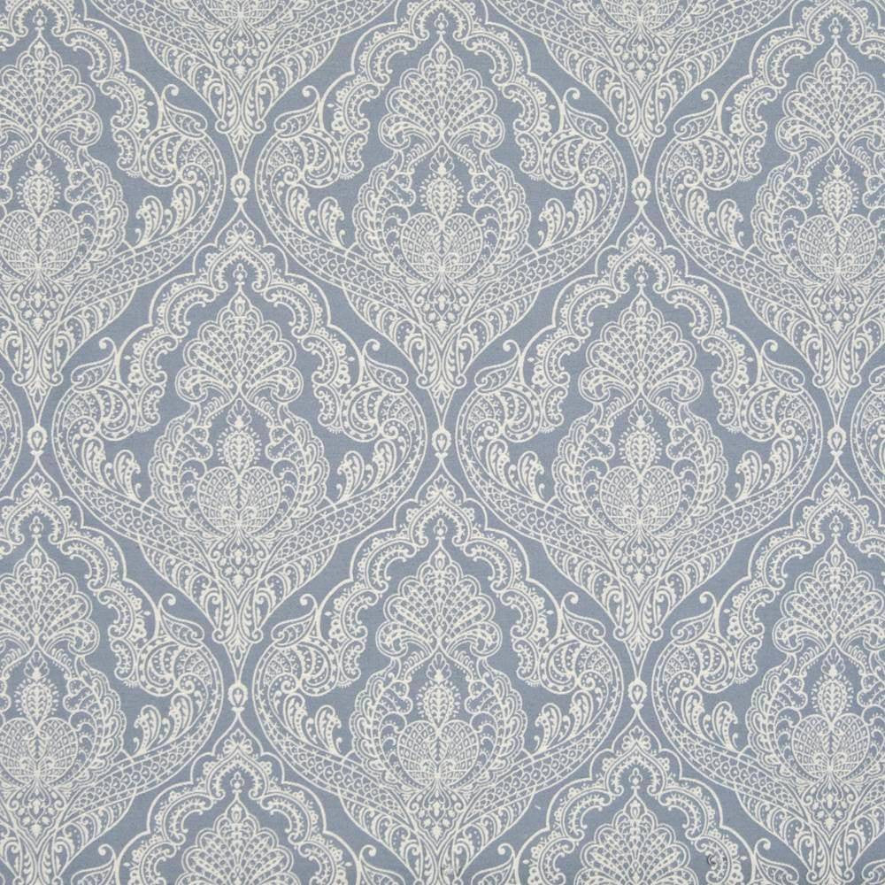 Bernadette Blue Jay by Kasmir Fabric 1389 39% Cotton 34% Polyester 27% Rayon CHINA 51,000 Wyzenbeek Double Rubs H: 14 2/8 inches, V:17 inches 54 - Fabric Carolina - Kasmir