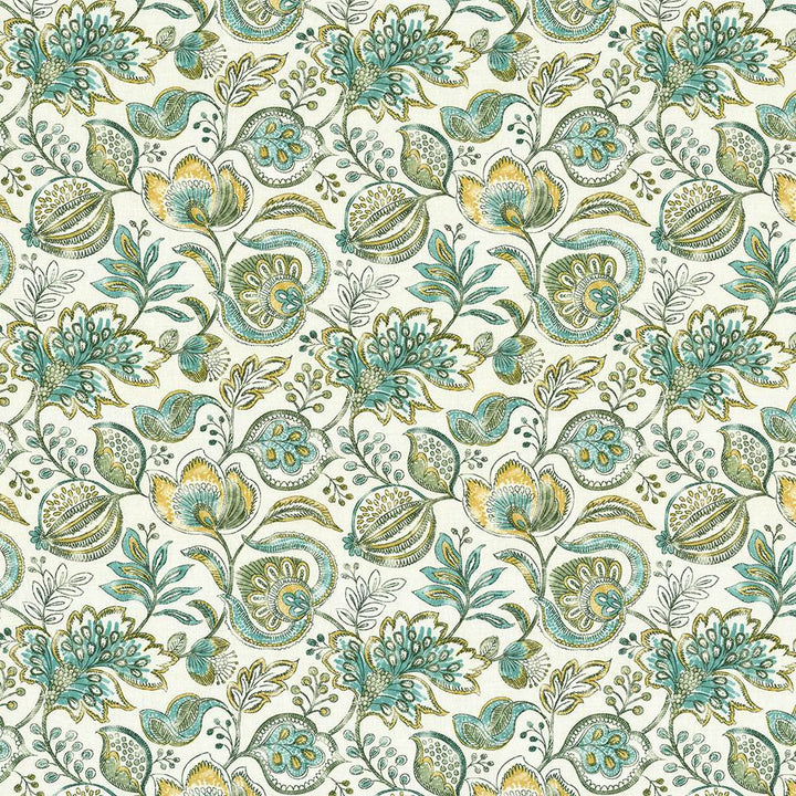 Bersa Aquamist by Kasmir Fabric 5107 100% Cotton
 INDIA </p><p>Repeat: Horizontal: 13 4/8 inches and Vertical: 13 4/8 inches 54 - 55 - Fabric Carolina -