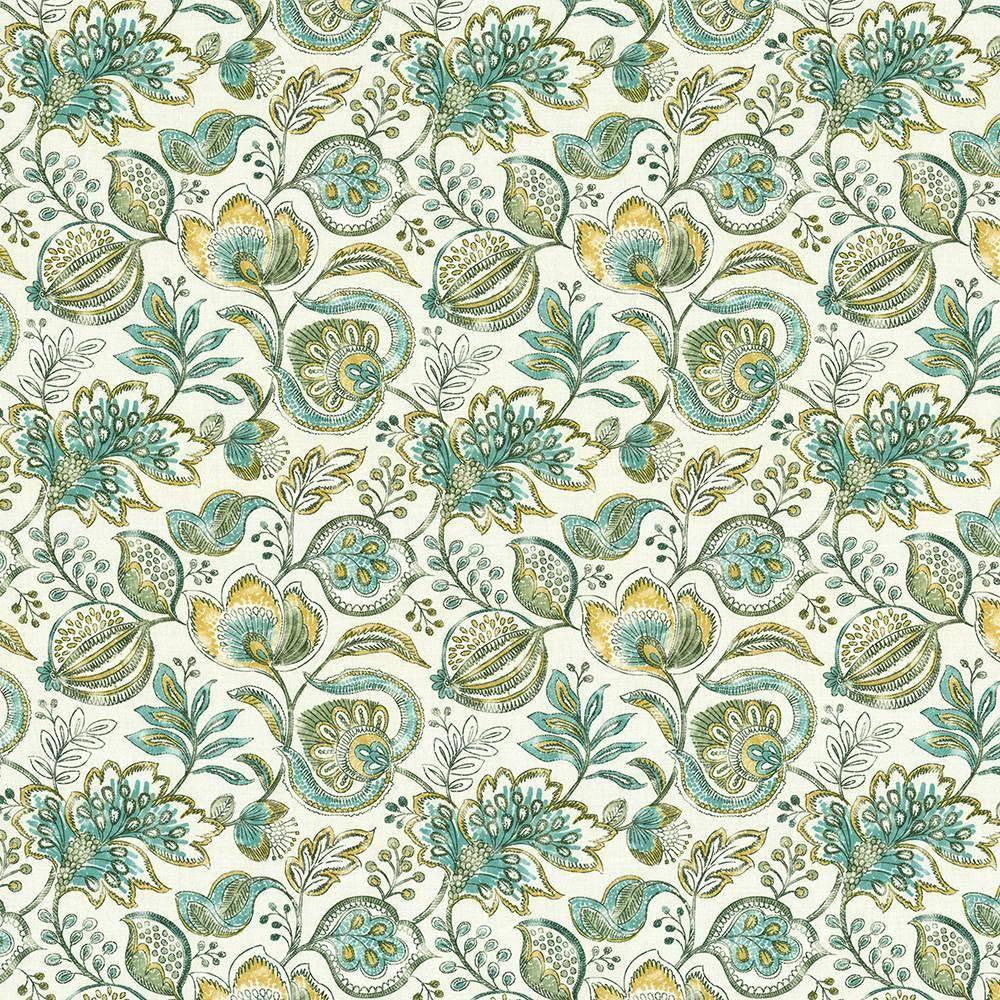 Bersa Aquamist by Kasmir Fabric 5107 100% Cotton INDIA H: 13 4/8 inches, V:13 4/8 inches 54 - 55 - Fabric Carolina - Kasmir