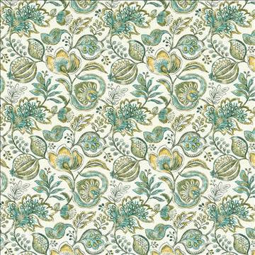 Bersa Aquamist by Kasmir Fabric 5107 100% Cotton INDIA 9,000 Wyzenbeek Double Rubs H: 13 4/8 inches, V: 13 4/8 inches 54 - 55 - Fabric Carolina - Kasmir