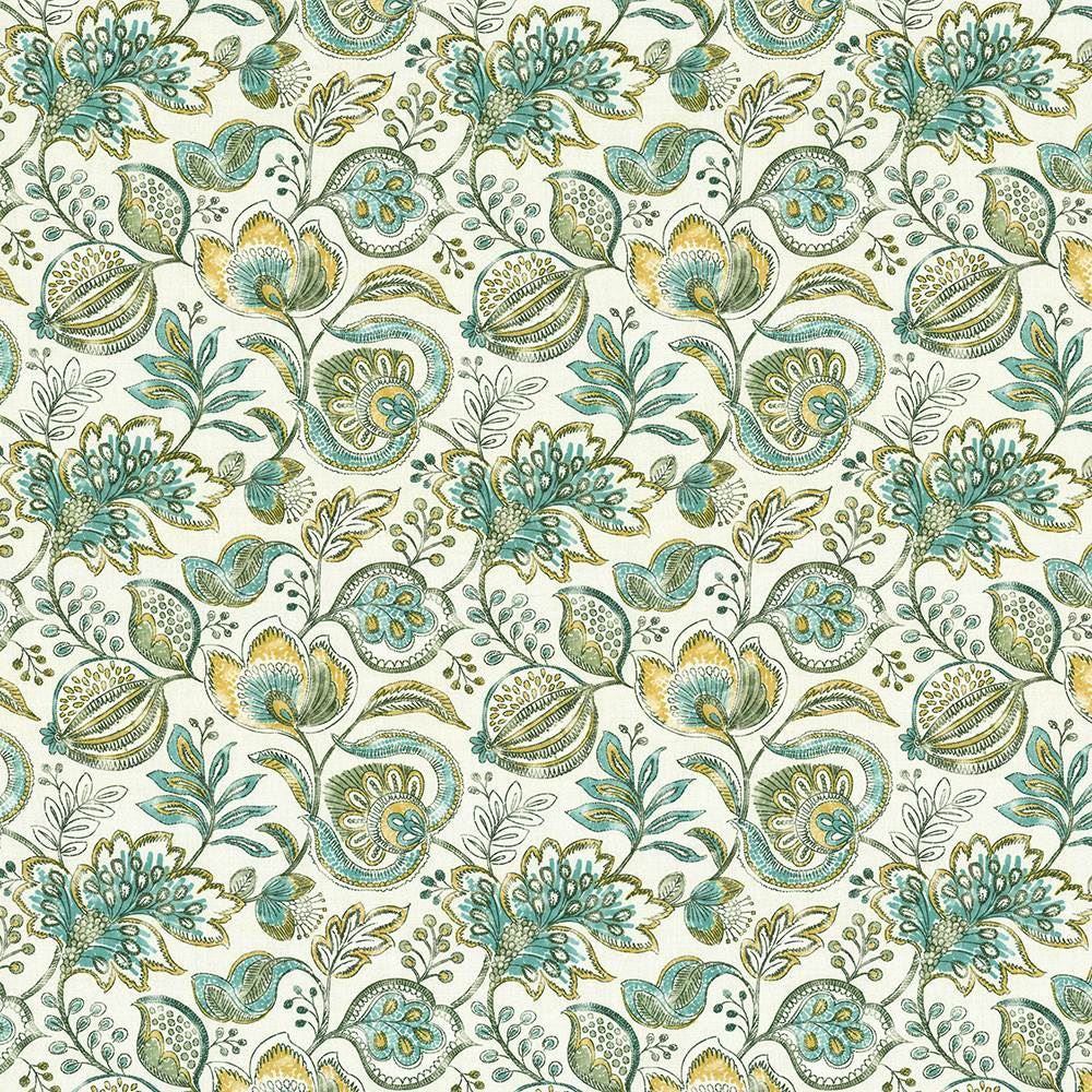 Bersa Aquamist by Kasmir Fabric 5107 100% Cotton INDIA 9,000 Wyzenbeek Double Rubs Horizontal: 13 4/8 inches and Vertical: 13 4/8 inches 54 - 55 - Fabric Carolina -
