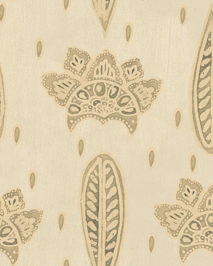 Mind The Gap Wallpaper BETHEL BATIK Antique White Wallpaper (WP30075) | WP30075 | WOODSTOCK '69 LIFESTYLE COLLECTION | 1 roll x 20.5 x 393.7 in | 0.52m / 20.5in | 10m / 393.7in | 5.20mp | 60cm / 23.7in | Taupe | Satin Matte | Paste the wall | 1-roll in a box | Fabric Carolina | https://www.fabriccarolina.com/