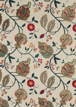 Calthorpe Red/Olive/Teal by G P & J Baker Fabric