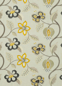 Elvaston Graphite/Citron by G P & J Baker Fabric