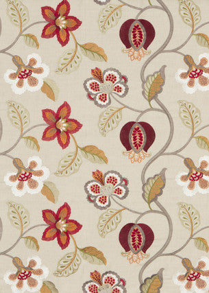 Elvaston Red/Ivory by G P & J Baker Fabric