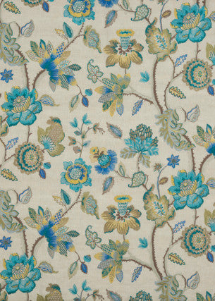 Dryden Teal/Gilt by G P & J Baker Fabric