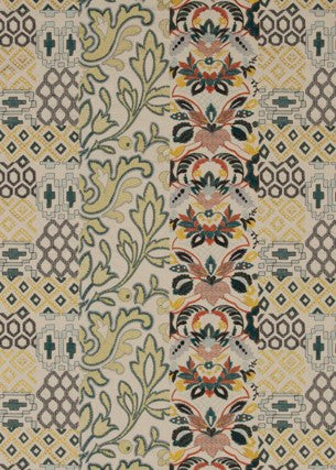 Queen'S Sampler Amber/Emerald by G P & J Baker Fabric