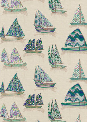 East To West Peacock by G P & J Baker Fabric