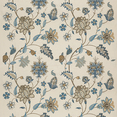 Baker'S Indienne Embroidery Soft Blue by G P & J Baker Fabric