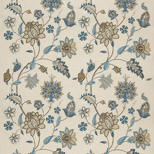 Baker'S Indienne Embroidery Soft Blue by G P & J Baker Fabric