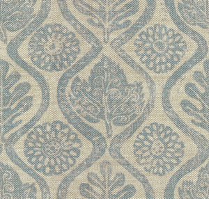 Oakleaves Blue/Oatmeal by Lee Jofa Fabric