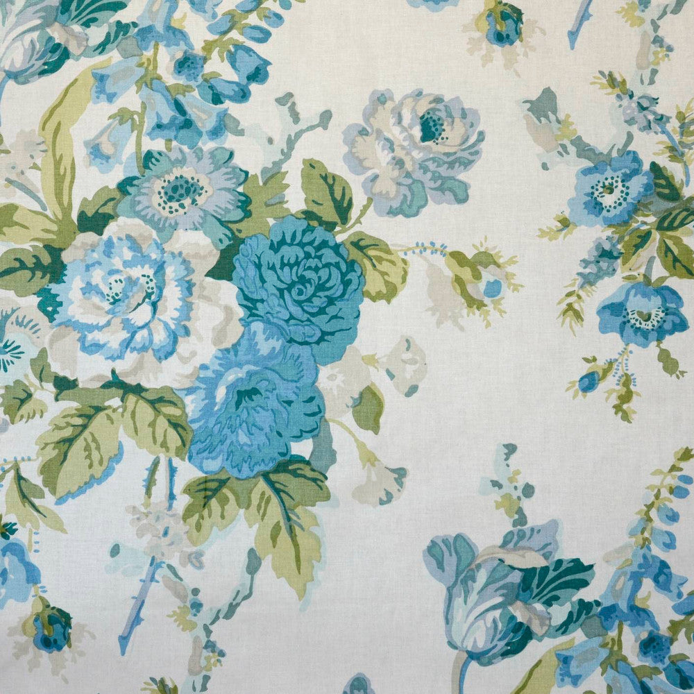 Grenville Glazed Chintz Blue by Lee Jofa Fabric