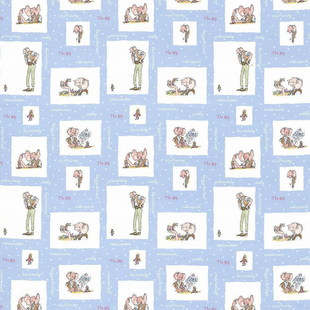 Bfg Puddlenuts Blue by Kasmir Fabric 1445 100% Cotton TURKEY Not Tested H: 18 1/8 inches, V:25 2/8 inches 55 - Fabric Carolina - Kasmir