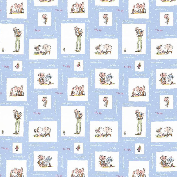 Bfg Puddlenuts Blue by Kasmir Fabric 1445 100% Cotton TURKEY Not Tested H: 18 1/8 inches, V:25 2/8 inches 55 - Fabric Carolina - Kasmir