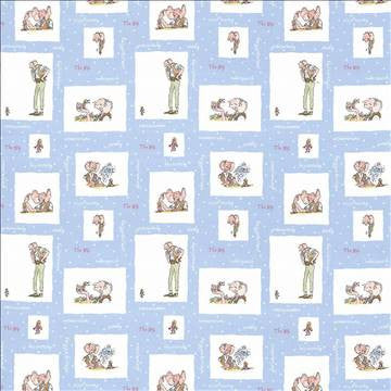 Bfg Puddlenuts Blue by Kasmir Fabric 1445 100% Cotton TURKEY Not Tested H: 18 1/8 inches, V: 25 2/8 inches 55 - Fabric Carolina - Kasmir