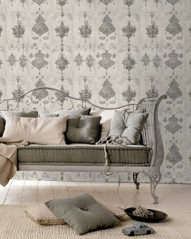 BIJOUX Premium Wallpaper (WP20091) by Mind The Gap | WP20091 | WALLPAPER DESIGNER COLLECTION | 3 rolls x 20.5 x 118.1 in | 0.52m / 20.5in | 3m / 118in | 4.65mp | 50cm / 19.6in | Black, Grey | Non-woven | Paste the wall | 3-rolls in a box | Fabric Carolina | https://www.fabriccarolina.com/