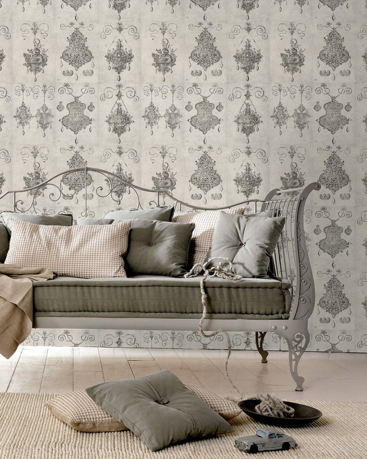 BIJOUX Premium Wallpaper (WP20091) by Mind The Gap | WP20091 | WALLPAPER DESIGNER COLLECTION | 3 rolls x 20.5 x 118.1 in | 0.52m / 20.5in | 3m / 118in | 4.65mp | 50cm / 19.6in | Black, Grey | Non-woven | Paste the wall | 3-rolls in a box | Fabric Carolina | https://www.fabriccarolina.com/