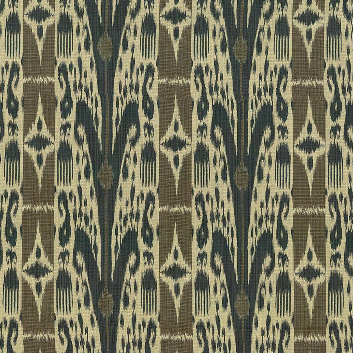 Binjai Ikat Stratosphere by Kasmir Fabric 1416 100% Polyester TURKEY 25,000 Wyzenbeek Double Rubs H: 14 1/8 inches, V:14 1/8 inches 54 - 55 - Fabric Carolina - Kasmir