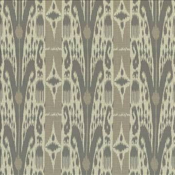 Binjai Ikat Travertine by Kasmir Fabric 1416 100% Polyester TURKEY 25,000 Wyzenbeek Double Rubs H: 14 1/8 inches, V: 14 1/8 inches 54 - 55 - Fabric Carolina - Kasmir