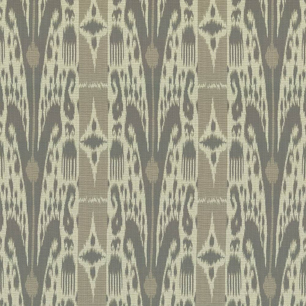 Binjai Ikat Travertine by Kasmir Fabric 1416 100% Polyester
 TURKEY 25,000 Wyzenbeek Double Rubs </p><p>Repeat: Horizontal: 14 1/8 inches and Vertical: 14 1/8 inches 54 - Fabric Carolina -
