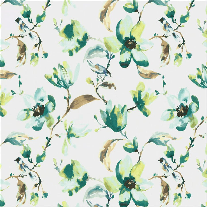 Bird Is The Word Mist by Kasmir Fabric 5142 100% Cotton
 SPAIN 30,000 Wyzenbeek Double Rubs Horizontal: 27 inches and Vertical: 27 inches 54 - Fabric Carolina -