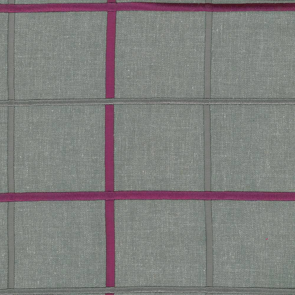 Bixley Plaid Cassis by Kasmir Fabric 8002 68% Polyester 21% Linen 11% Cotton INDIA Not Tested H: 6 3/8 inches, V:6 3/8 inches 55 - Fabric Carolina - Kasmir