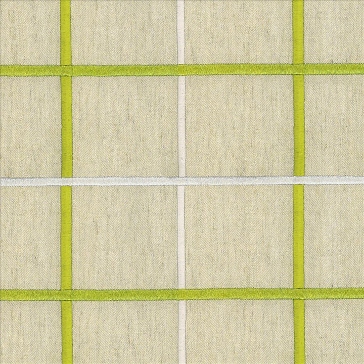 Bixley Plaid Lime by Kasmir Fabric 8002 68% Polyester 21% Linen 11% Cotton INDIA Not Tested Horizontal: 6 3/8 inches and Vertical: 6 3/8 inches 55 - Fabric Carolina -