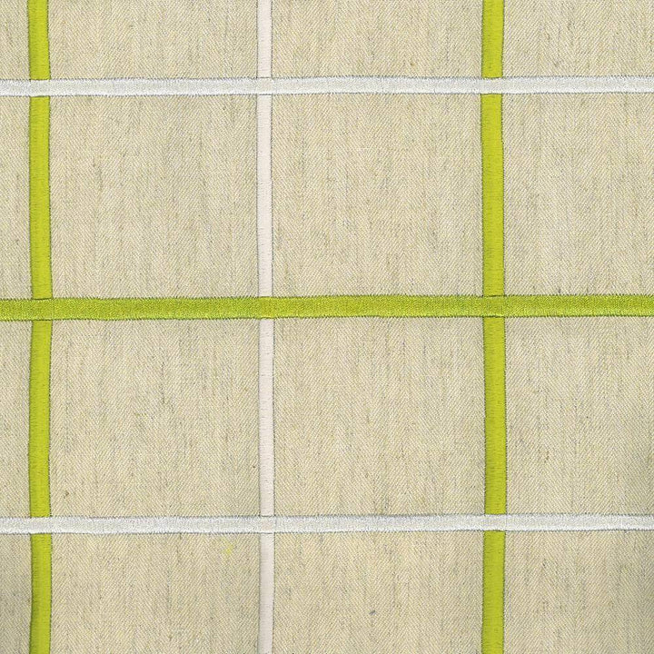 Bixley Plaid Lime by Kasmir Fabric 8002 68% Polyester 21% Linen 11% Cotton INDIA Not Tested H: 6 3/8 inches, V:6 3/8 inches 55 - Fabric Carolina - Kasmir