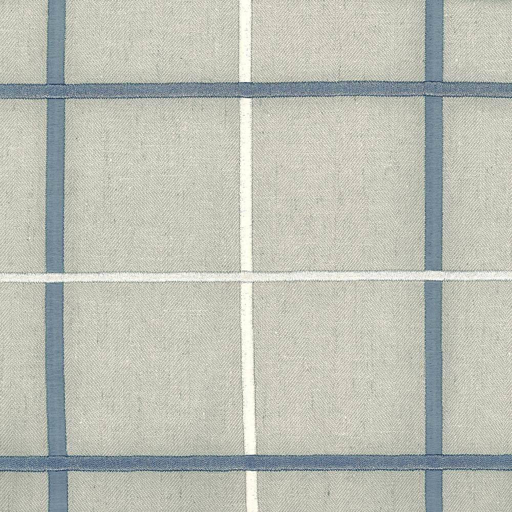 Bixley Plaid Storm Blue by Kasmir Fabric 8002 68% Polyester 21% Linen 11% Cotton INDIA Not Tested H: 6 3/8 inches, V:6 3/8 inches 55 - Fabric Carolina - Kasmir