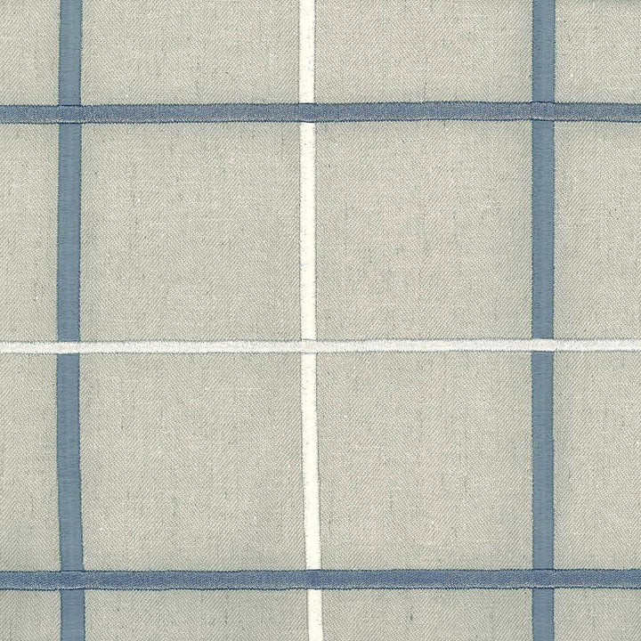 Bixley Plaid Storm Blue by Kasmir Fabric 8002 68% Polyester 21% Linen 11% Cotton INDIA Not Tested H: 6 3/8 inches, V:6 3/8 inches 55 - Fabric Carolina - Kasmir