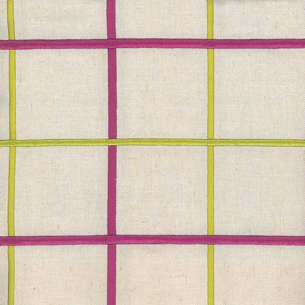 Bixley Plaid Watermelon by Kasmir Fabric 8002 68% Polyester 21% Linen 11% Cotton INDIA Not Tested H: 6 3/8 inches, V:6 3/8 inches 55 - Fabric Carolina - Kasmir