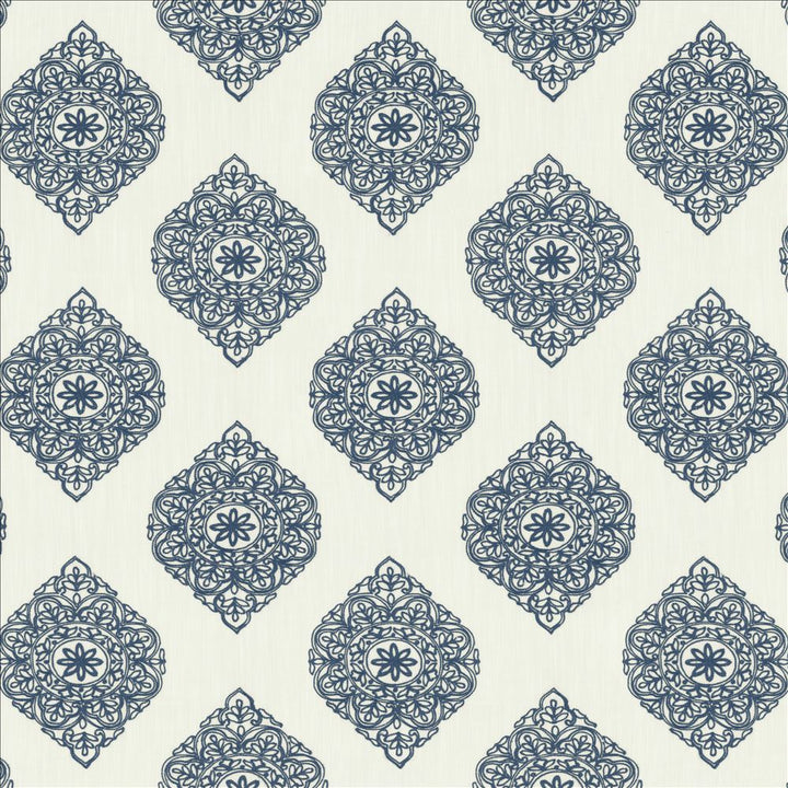 Blissful Blue by Kasmir Fabric 5156 100% Polyester
 CHINA </p><p>Repeat: Horizontal: 11 6/8 inches and Vertical: 11 6/8 inches 59 - Fabric Carolina -