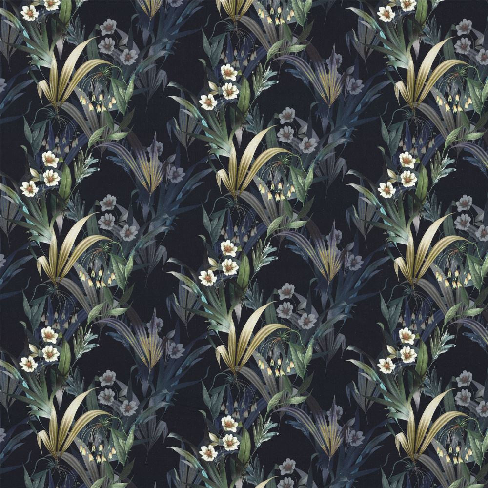 Bloomfield Midnight by Kasmir Fabric 1463 100% Cotton
 SPAIN 14,000 Martindale Cycles Horizontal: 25 inches and Vertical: 12 4/8 inches 54 - Fabric Carolina -